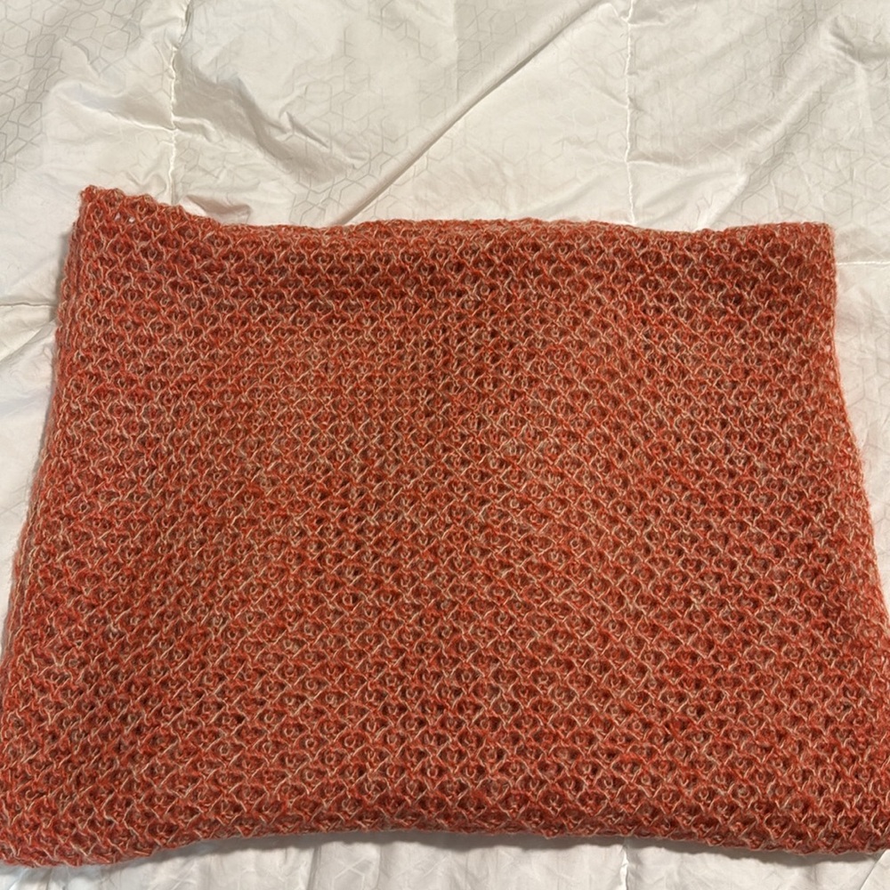 NWOT LOFT Vintage Cozy Knit Infinity Scarf in Coral